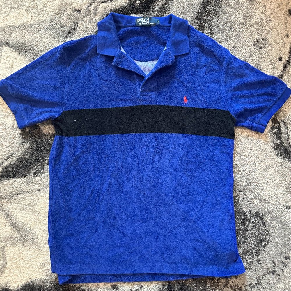 POLO By Ralph Lauren Blue Suede Polo Shirt